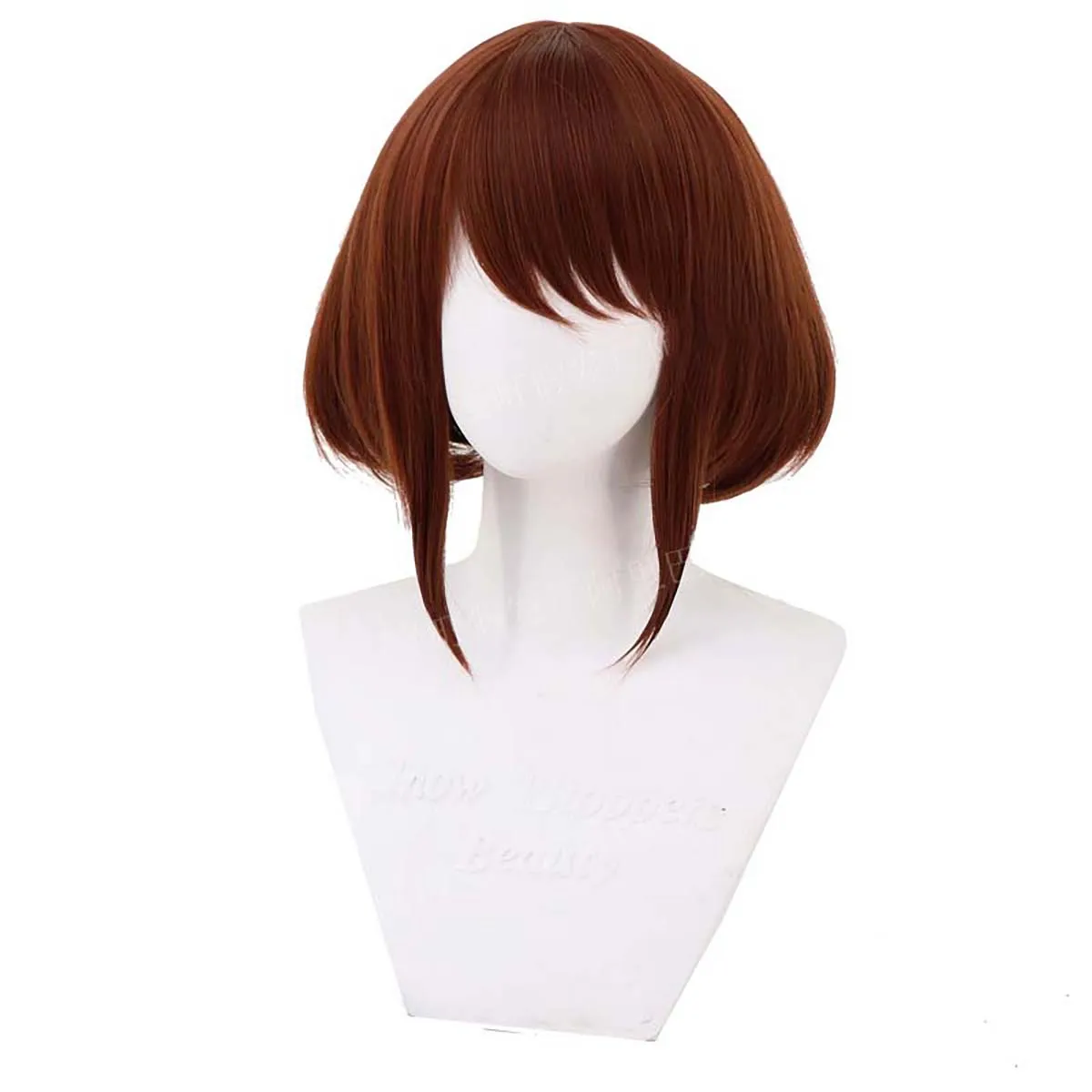 

Аниме Косплей OCHACO URARAKA Короткий коричневый парик Боб для женщин