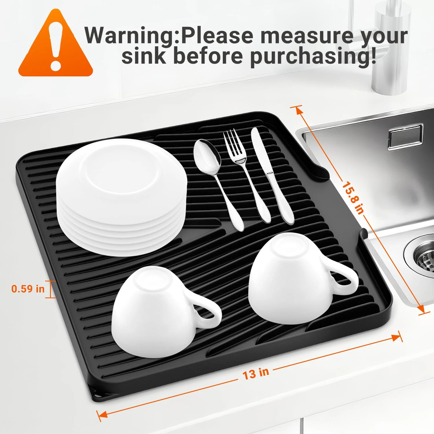 Silicone Dish Drying Mat for Kitchen counter|15.8