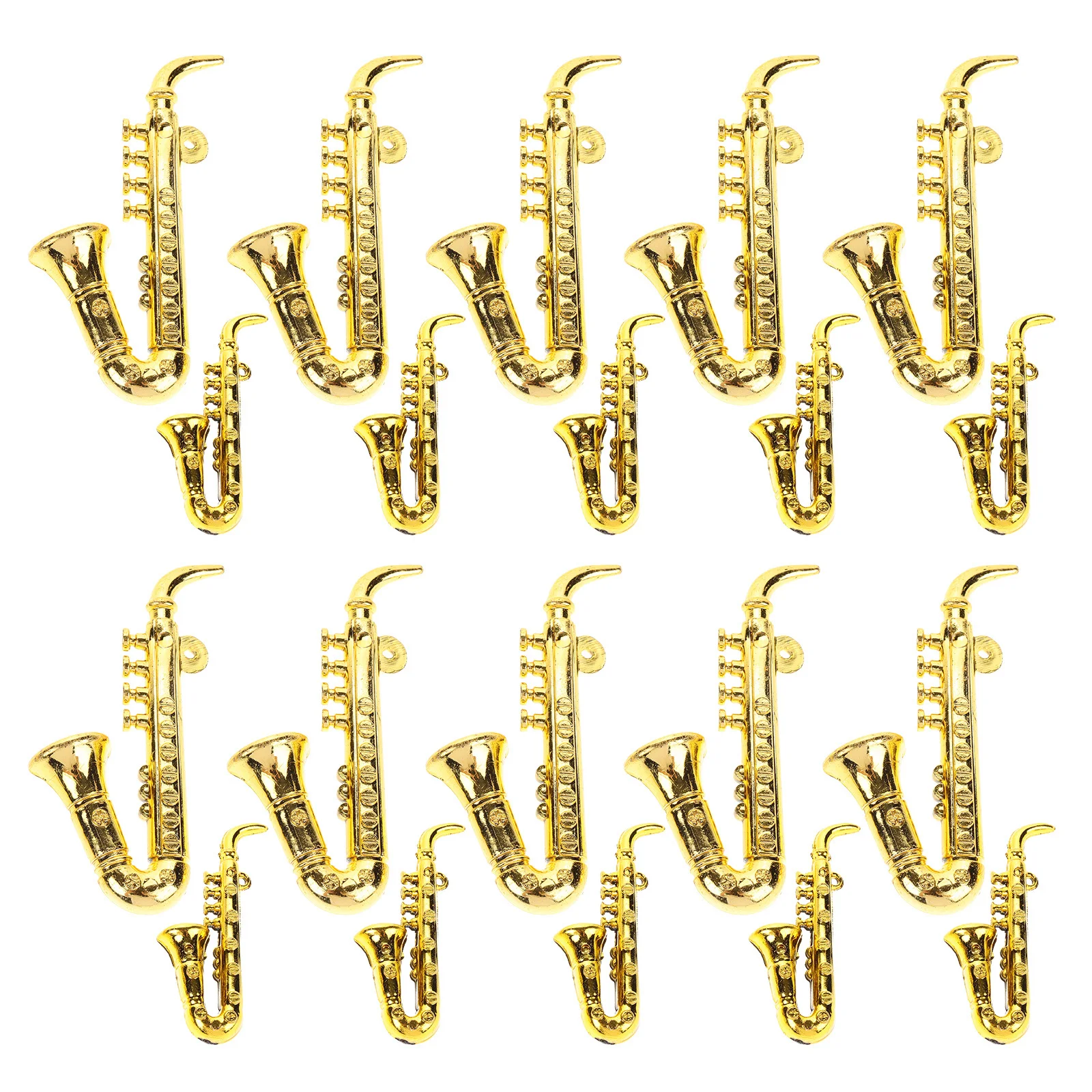 

20Pcs Christmas Saxophone Pendants Detailed Craftsmanship Mini Instrument Decor for Holiday Party Scene Layout Decoration