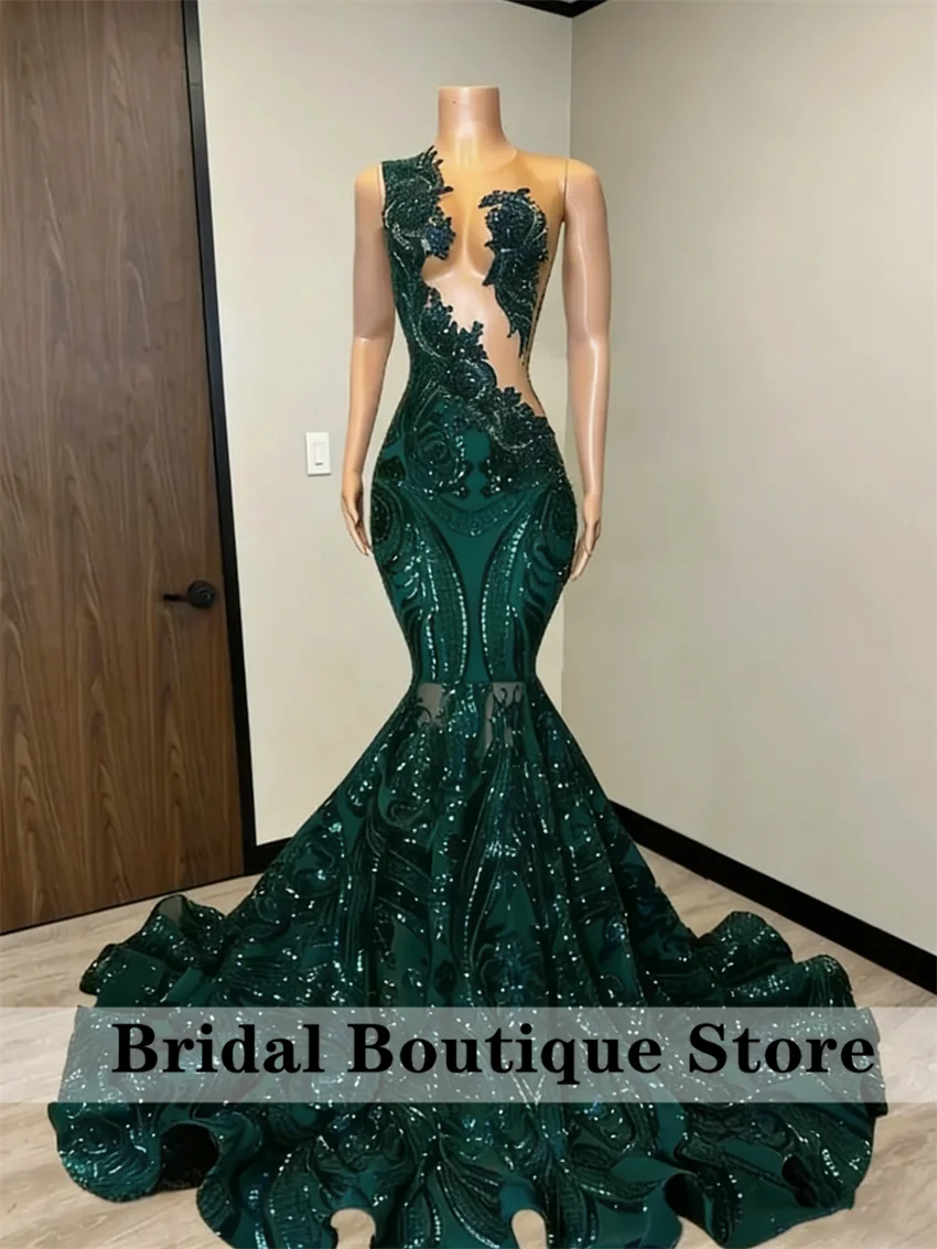 Sparkly Royal Blue Diamonds Mermaid Prom Dress Sequins Gown Bead Crystal Rhinestones Wedding Birthday Party Dress Customized