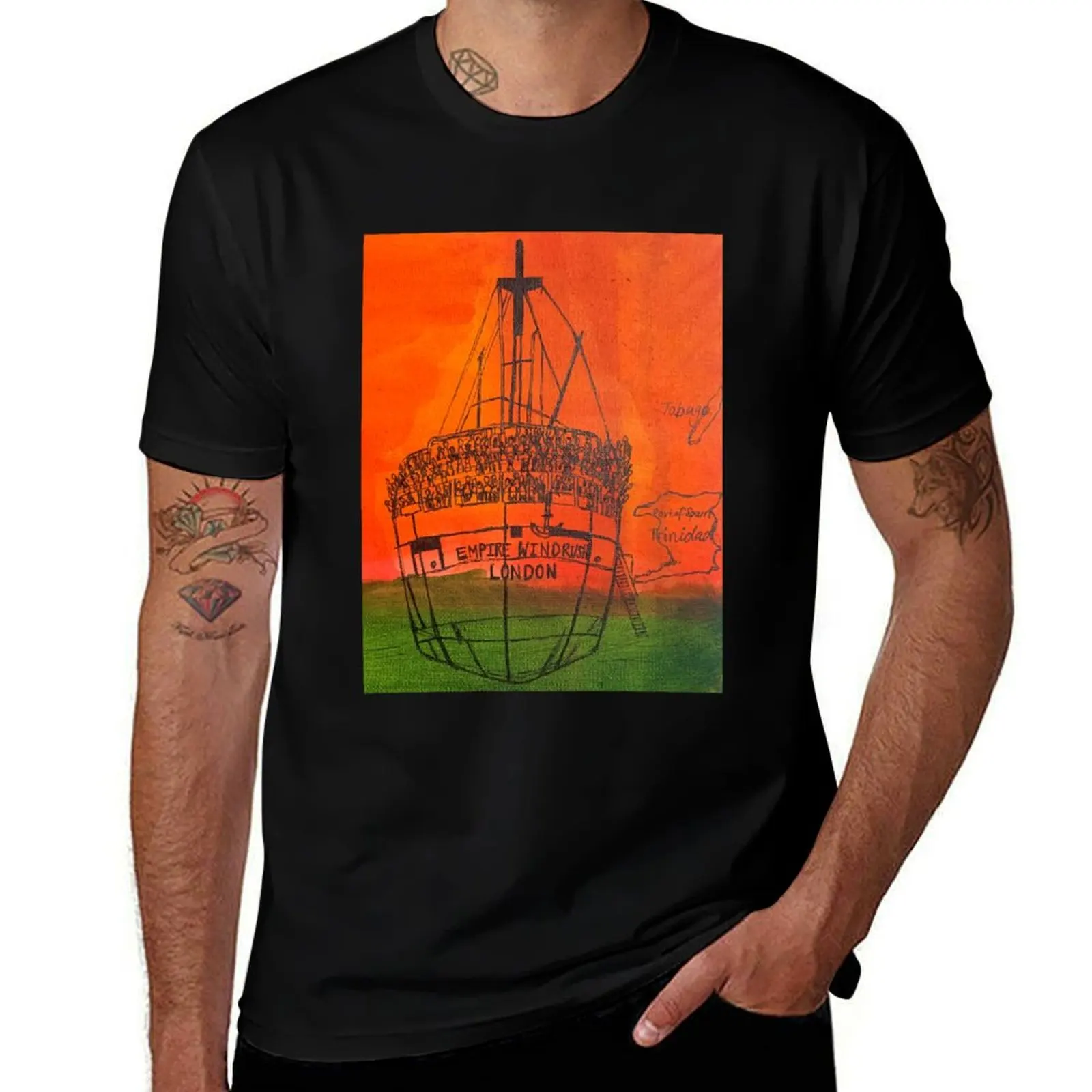 

Windrush T-Shirt oversized graphic tee T-shirts man man clothes mens cotton t shirts