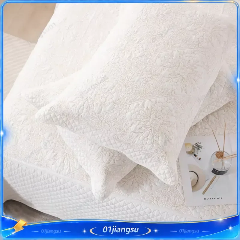 Double Sided Embroidered Cotton Quilted Bedspread Padded Summer Blanket Throw Coverlet Home Decor Bedding Bed Cover Colcha