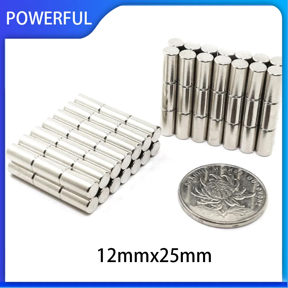 

1/2/5/10/20PCS 12x25 N35 Round Magnet 12mm x 25mm Neodymium Magnet Permanent NdFeB Super Strong Powerful Magnets 12*25