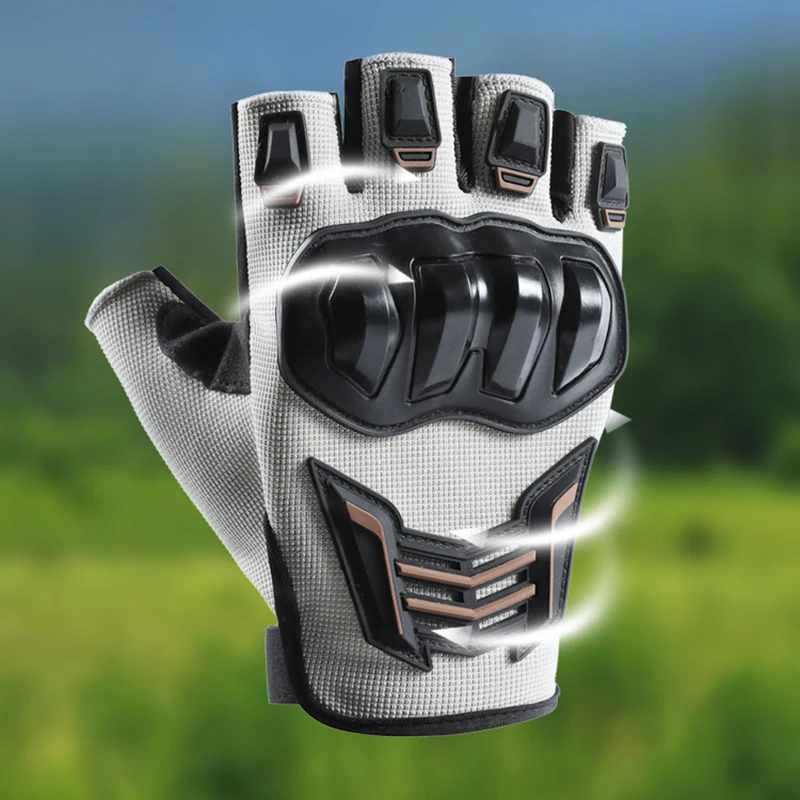 Riding gloves summer new men Half finger non-slip motorcycle gloves outdoor sports training breathable Cycling protective gloves