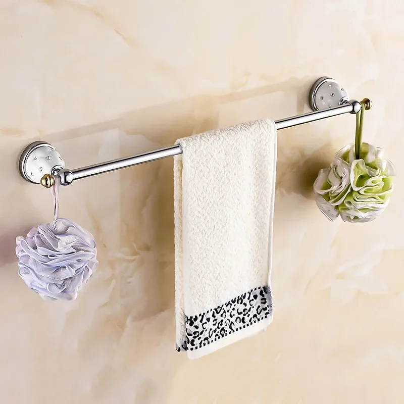 

Vidric Single Towel Bars Silver and Gold Finish Towel Holder Towel rack Solid Brass Material Bathroom Accessories Bath H