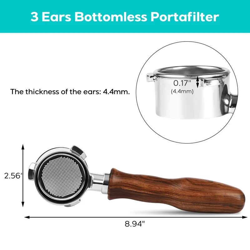 51mm Bottomless Portafilter 3 Ears Espresso Portafilter for CASABREWS CM5418, 3700Essential, 3700Gense, 3700Pro Coffee Machine