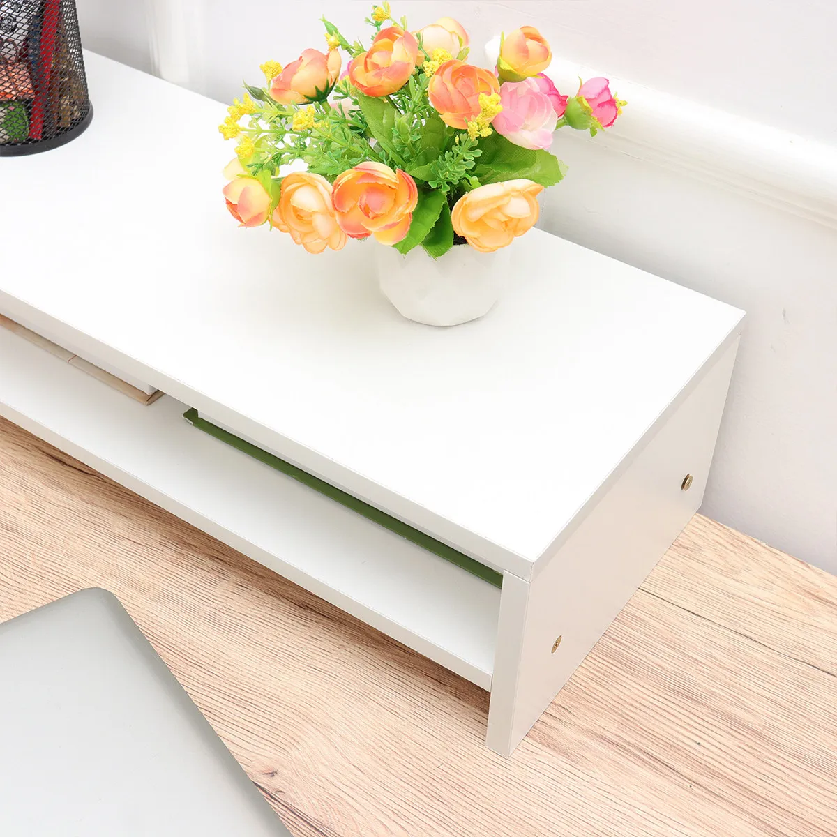 

1Pcs Wooden Metal Computer Stand Heightening Shelf for Laptop Desktop Monitor Book Pen Organizer Waterproof Heat