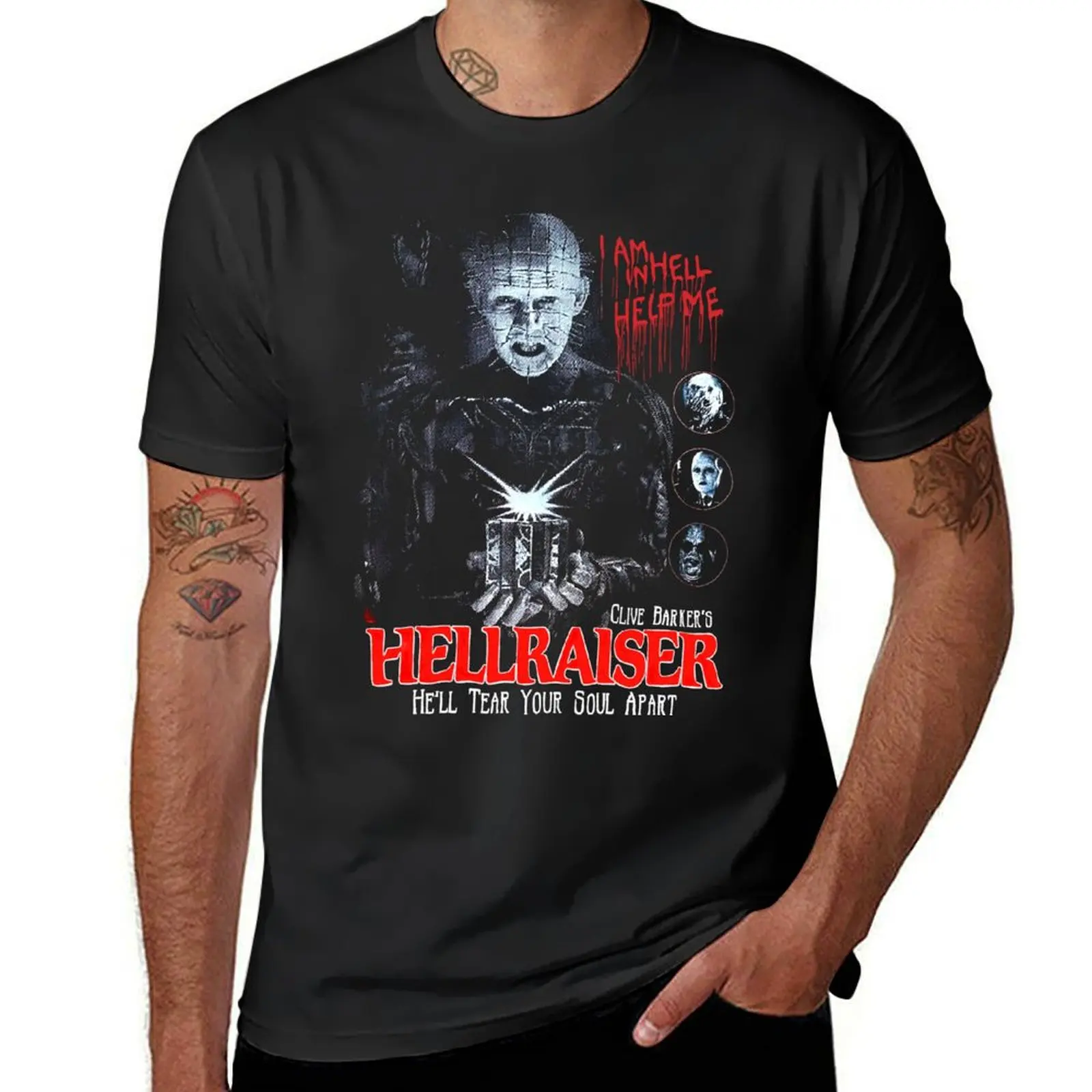 Hellraiser art T-Shirt quick-drying plus size tops customs mens graphic t-shirts hip hop