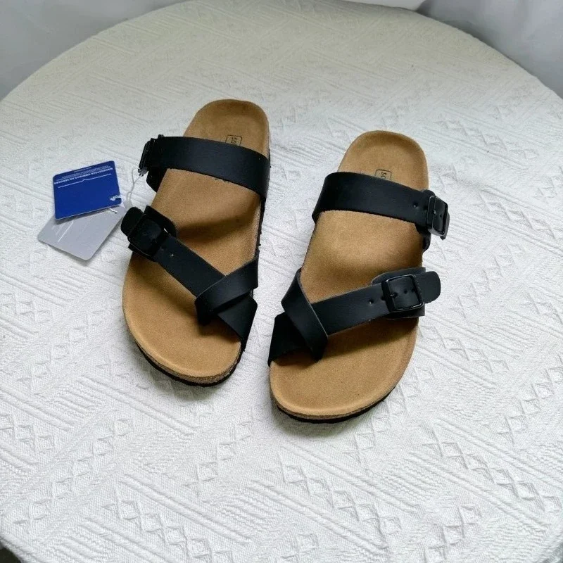Unisex Suede Cork Mules Slippers Non-Slip Arch Support Outdoor Casual Comfortable Shoes Fashion Men Women Clogs Slip-On Design
