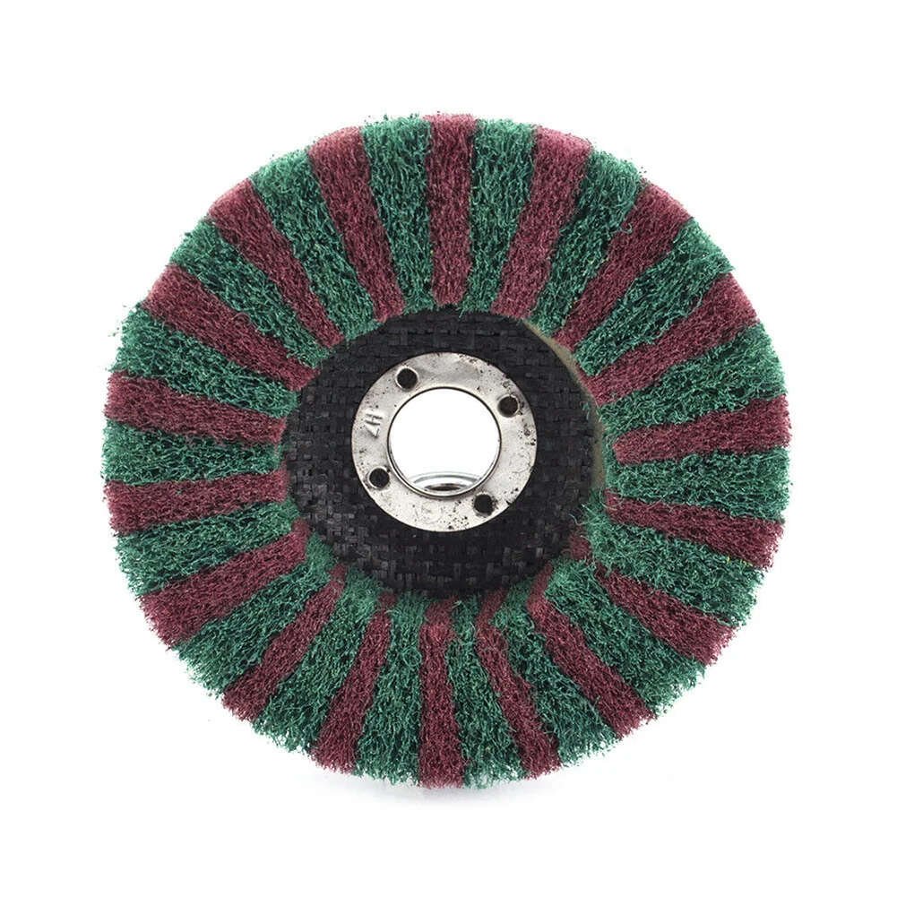 

1 Pc 4inch Polishing Pad Scouring Pad Buffing Wheel 100*16mm Nylon Fiber Flap Cleaning Wheel Grinding Disc For Polisher Parts