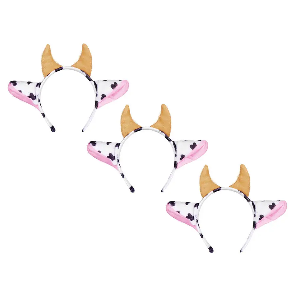 3 Pcs Party Headbands Adult Cow Accessories Topper Animal Ear Hair Hoop Costume