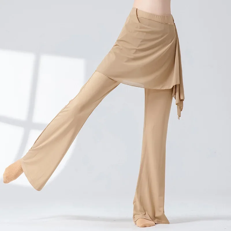 Modern dance clothes women's new high-waisted streamer loose wide-leg pants adult classical dance practice yoga body pants