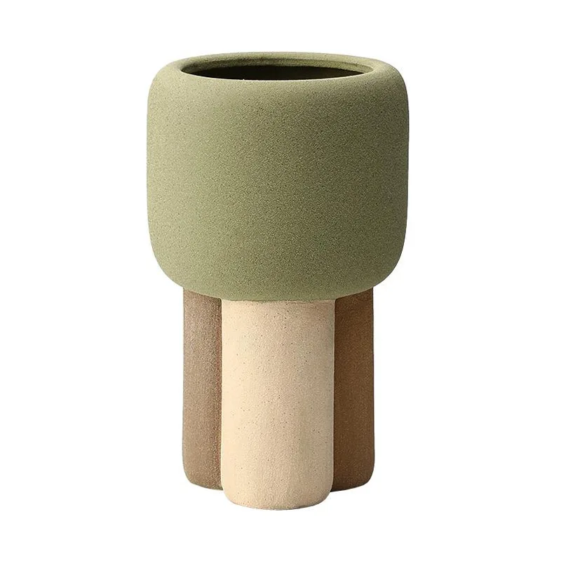 

style creative color matching round foot ceramic vase exhibition hall bed and breakfast living room table decoration ornament