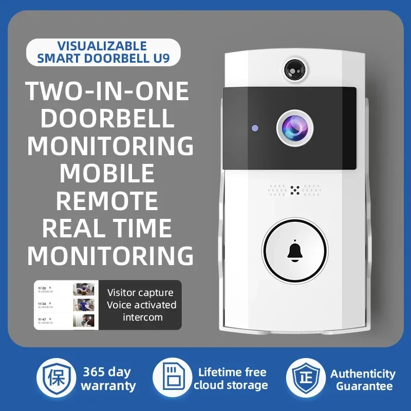 2026 Wireless Smart Doorbell Solar Charge Cover Waterproof WiFi Security Camera Video Intercom Digital Peephole Ring Door Bell view 4