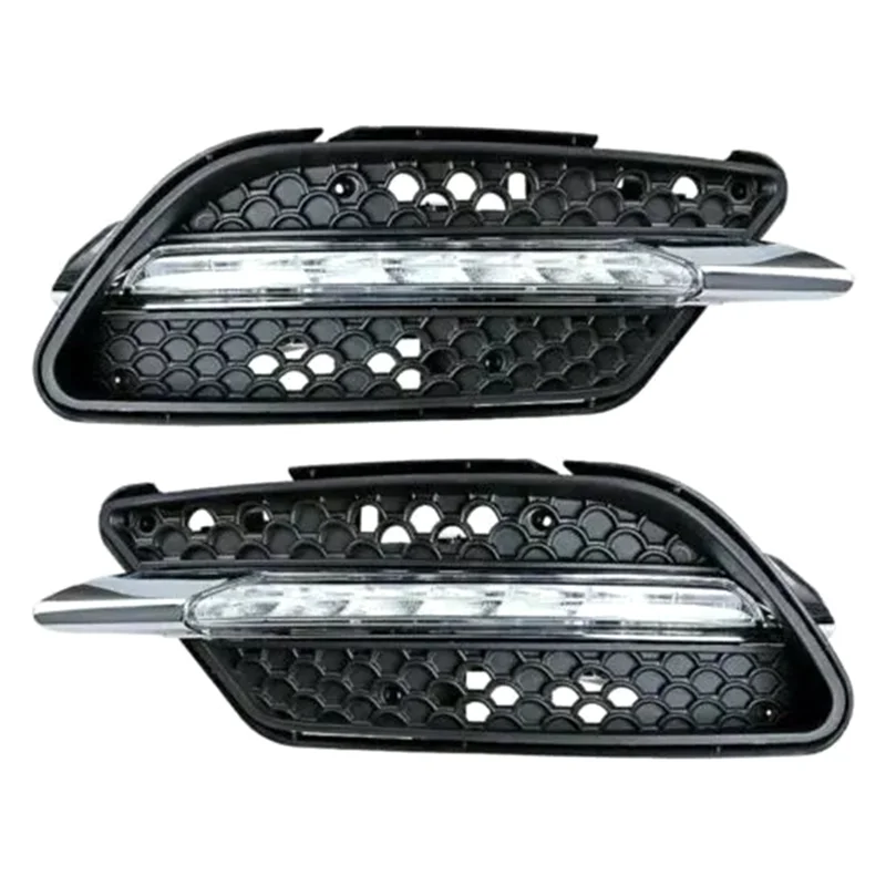 

Car Front Fog Light Grille Cover Honeycomb With Fog Lamps For Mercedes Benz C-Class W204 2008-2010 A2048850353 A2048850253-A65M
