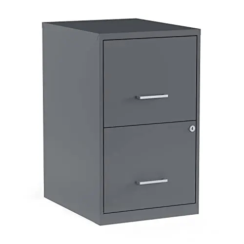 Vertical File Cabinet, 2-Drawer, for Letter/Legal Files | Compact rolling cabinet for secure document storage in home