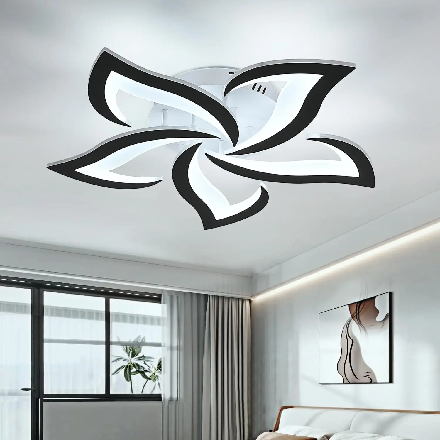 Modernes Design LED-Deckenleuchte 60 W Kaltweiß 6000 K Kreative Blumenform Deckenleuchte für