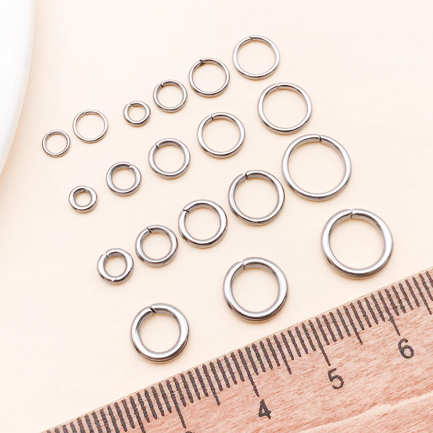 50 Stück 4-10mm Edelstahl Spaltringe Offene Einzelschlaufen Verbindungsringe für DIY Schmuckherstellung Armband Zubehör – Detail 6