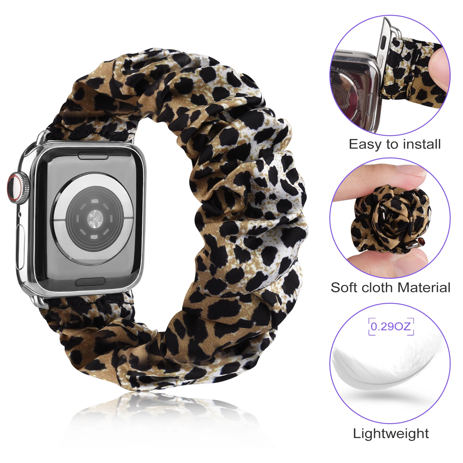 For Apple Watch Band Series 8 7 SE 6 5 Ulta 49mm Elastic Scrunchie Strap for IWatch 44mm 40mm 38mm 42mm 41mm 45mm Bracelet Belt