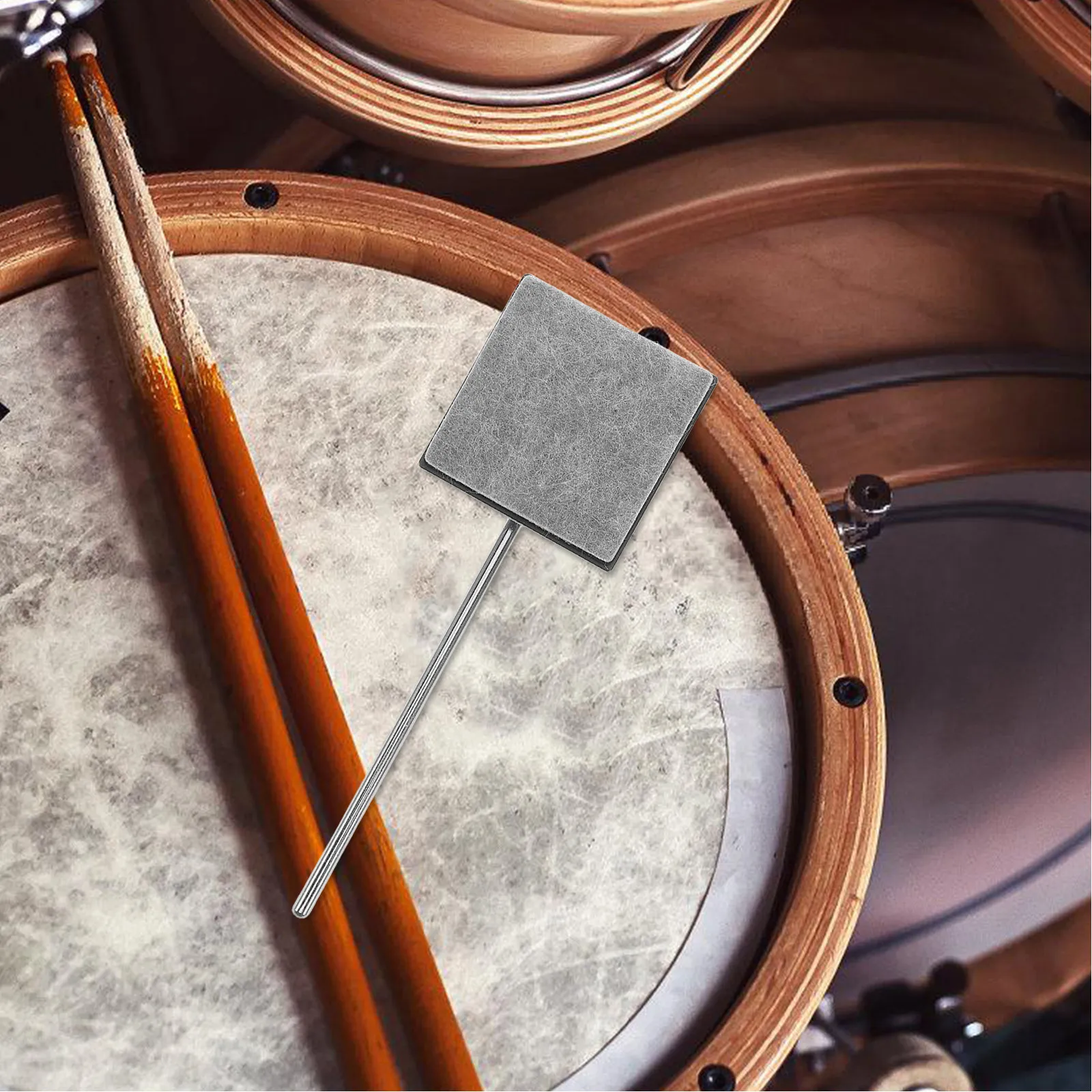 Square Flat Bottom Felt Stainless Steel Bass Replacement Part For Kick Pedal Machine Foot Percussion Instrument Accessory Drum