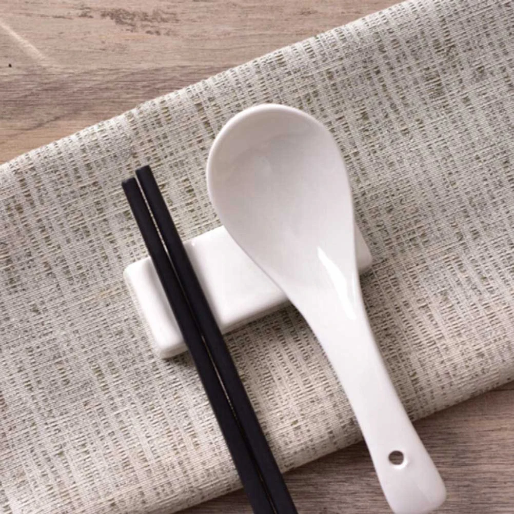 

Chopsticks Rest Ceramic Material Simple Design Easy Clean Great for Home Wedding Celebration Party Use White