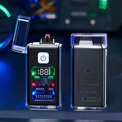 Transparent Shell Electronic Pulse Digital Display Induction Lighter Type-C Fast Charge Touch Induction Double Arc Lighter