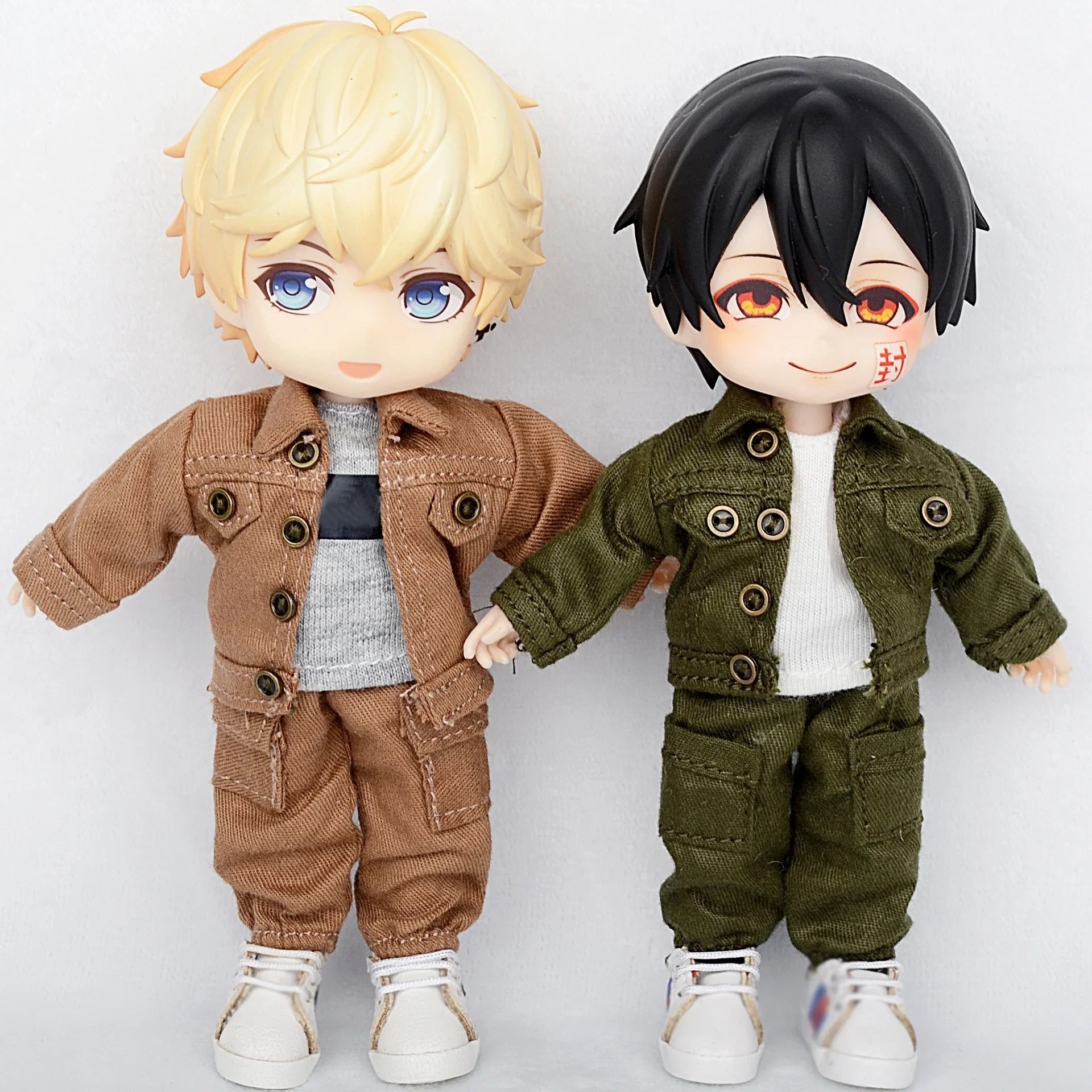 Ob11 BJD 1/12 babykleertjes lint korte mouw bijpassende kleur korte mouw set poppenkleertjes pop accessoires