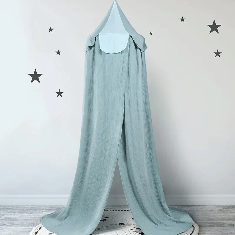 Nordic Style Double Layer Gauze Bed Canopy Pure Cotton Breathable Anti Mosquito Cover view 5