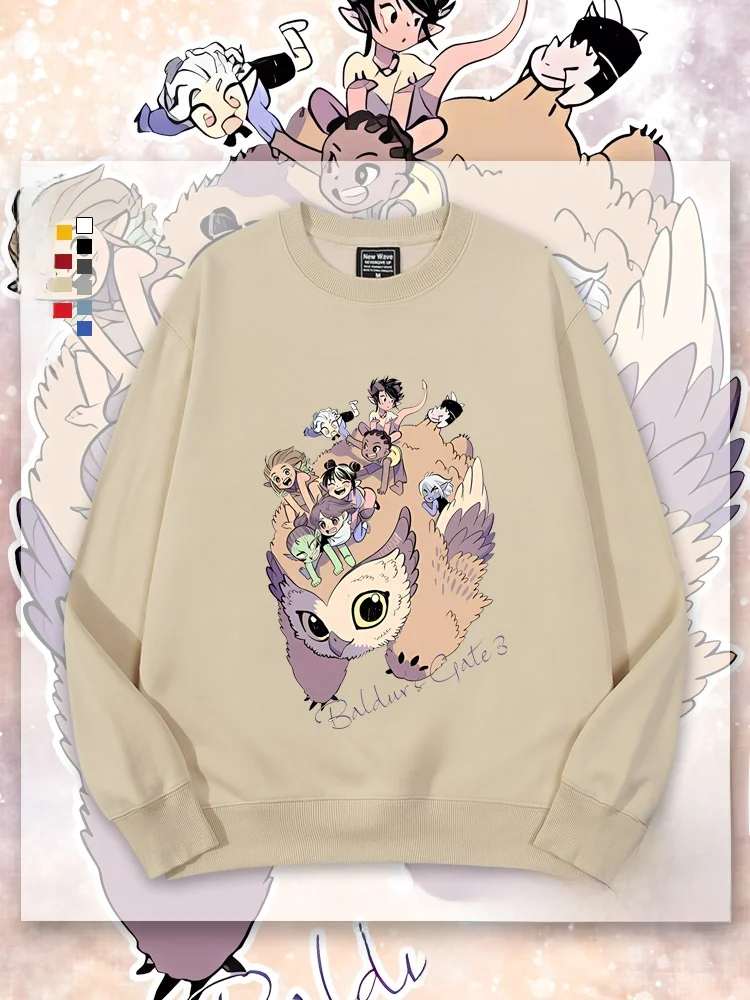 

Коллаборационная версия: Толстовка с капюшоном на флисовой подкладке Q-версии для девочек, верхняя одежда с игровой тематикой, дизайн «Дверь врата 3» в мультяшном стиле