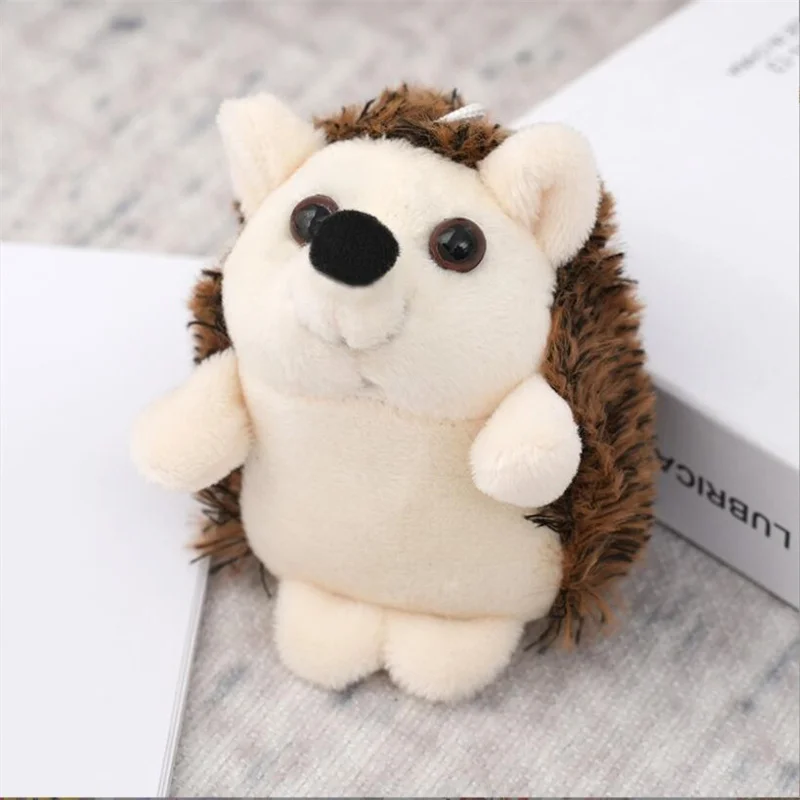 10CM 2Colour Cute Hedgehog Pendant Plush Toy Small Doll Bag Pendant Keychain Doll Stuffed Animal Key Chain