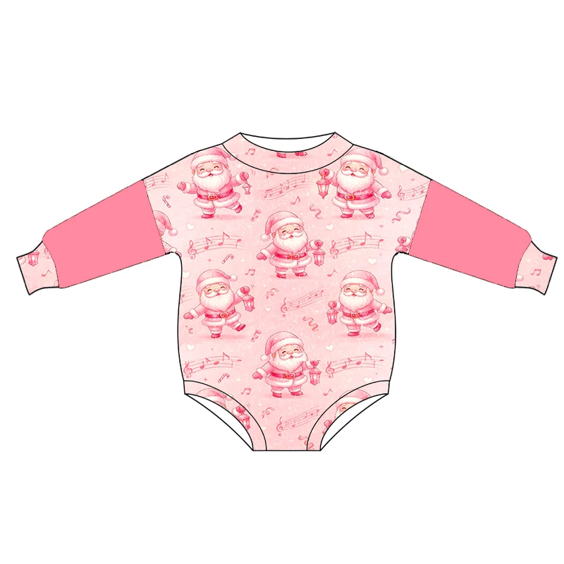 Boutique Kids' Romper Long Sleeve Shorts Christmas Series Print Customizable Patterns Wholesale