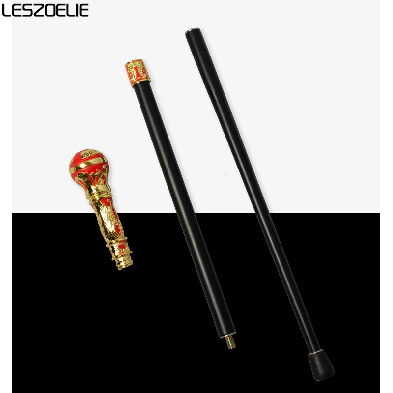 93cm Gold With Red Luxury Walking Stick Man Fashion Walking Cane Women Wedding Party Sticks Lady Elegant Vintage Walking Cane