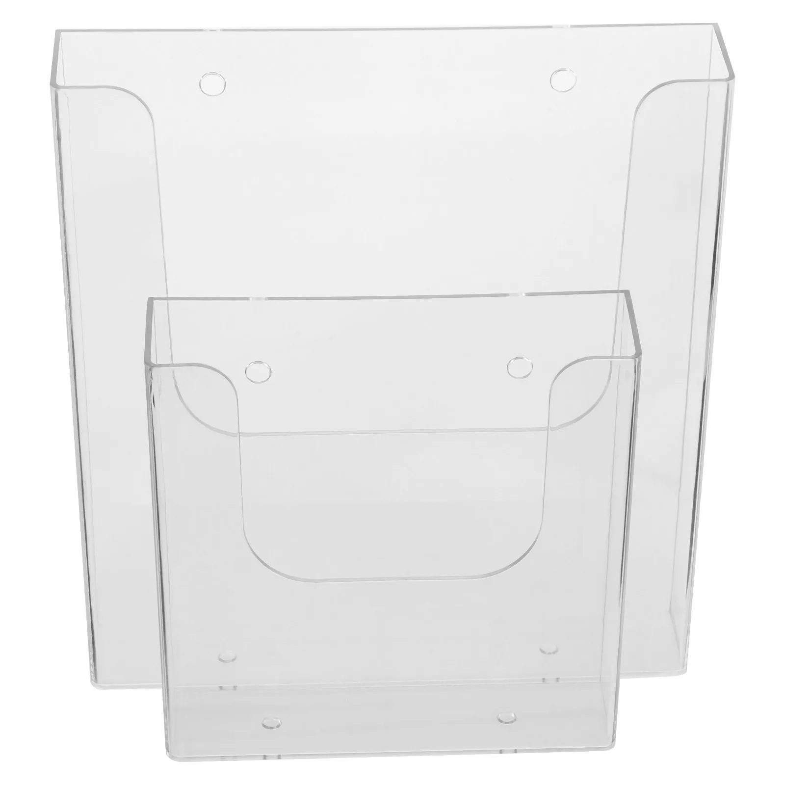 

2pcs Acrylic Document Holder Wall Mounted Paper Organizer for Desk A4 A5 Clear Brochure Stand Flyer Rack File Display