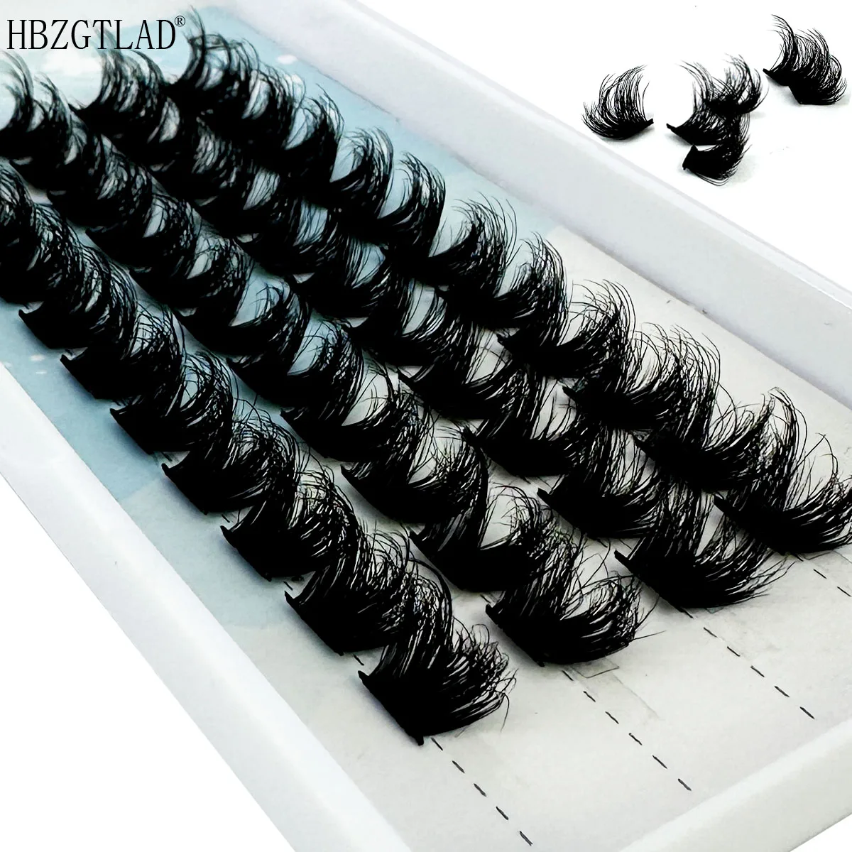 NEW 3D Fluffy Mix Soft Ribbon Segmented False Bundles Eyelashes DIY Individual Clusters Lash Extensions Faux Mink Lashes