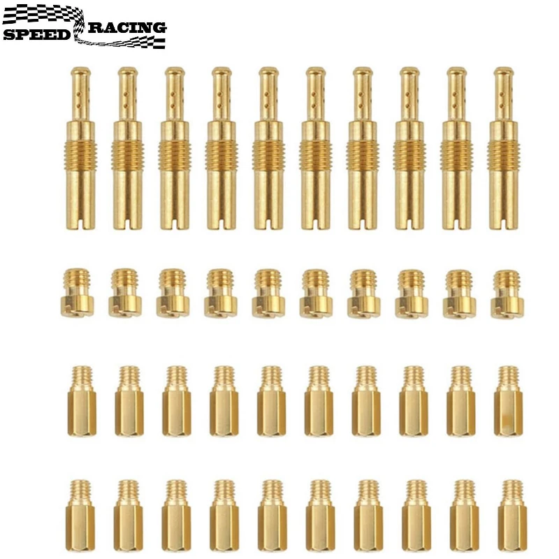 40 個キャブレターメインジェットスローパイロットジェットキット PWK Keihin OKO CVK Carb ゴールド用