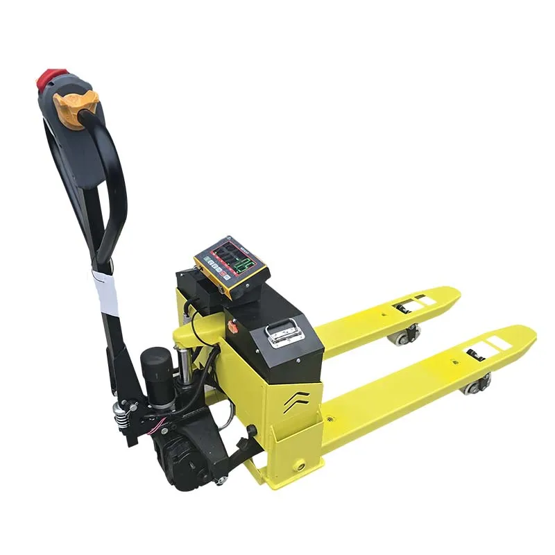 Wózek paletowy z wagą, wózek widłowy do transportu, popularny model 1500kg 3000kg, elektroniczna waga, elektryczny wózek paletowy