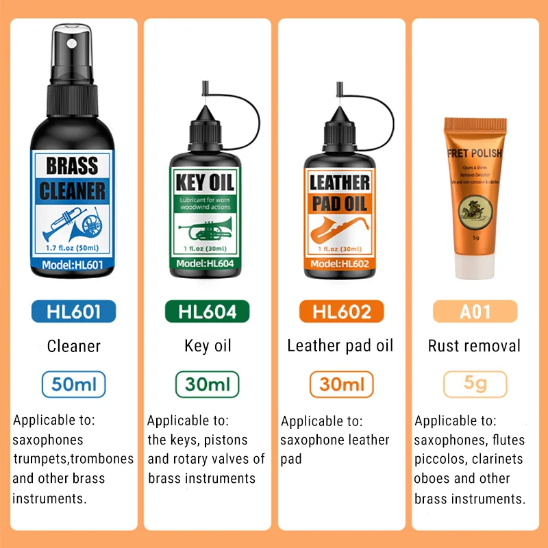 مجموعة العناية بالقرن الفرنسي للتنظيف وزيت تلميع لـ Trumpet Trombone Tuba لجميع منظف صيانة الآلات الموسيقية النحاسية #5