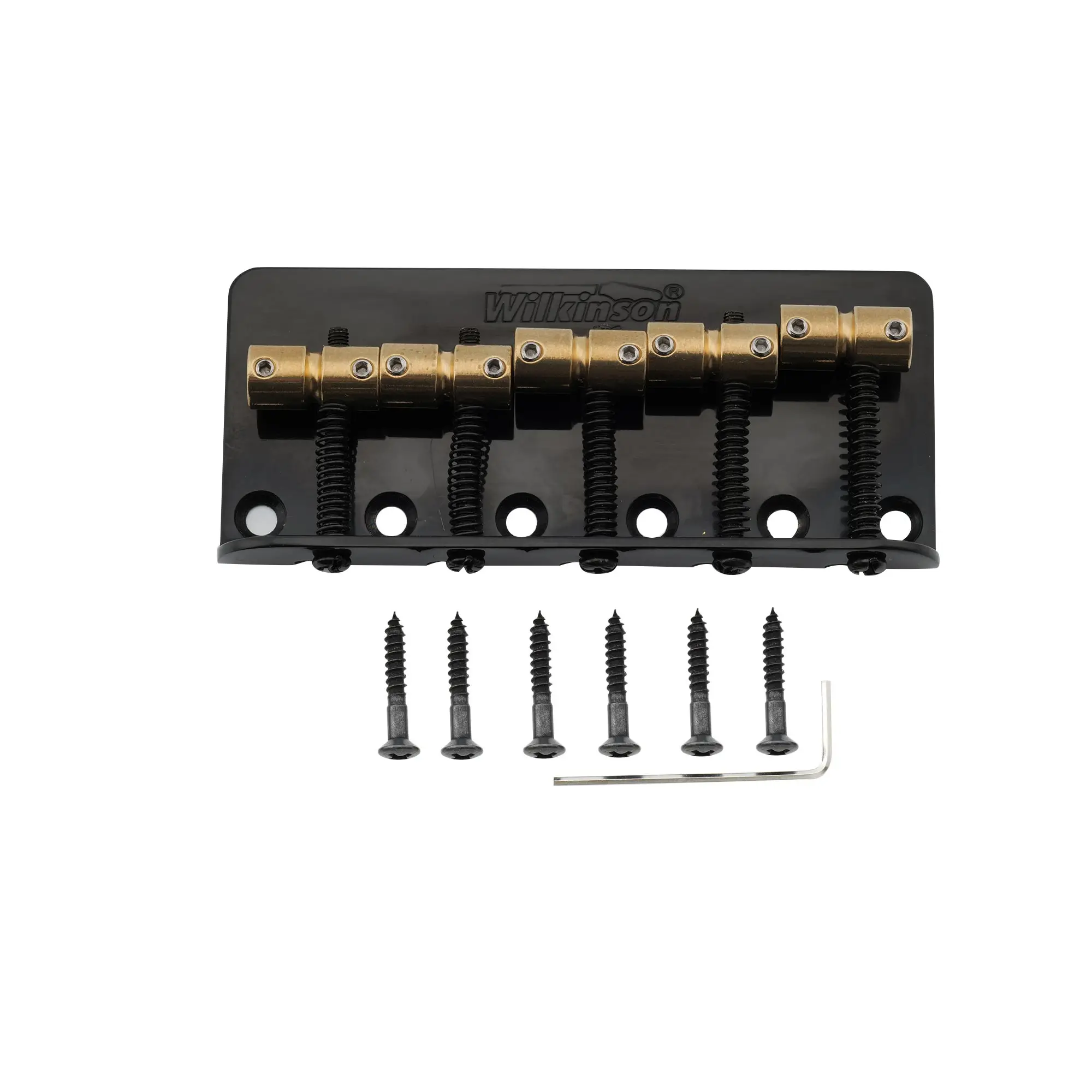 Wilkinson WBBC5 18mm 5-String Bass Bridge Brass Saddles for Precision Jazz Bass, Black