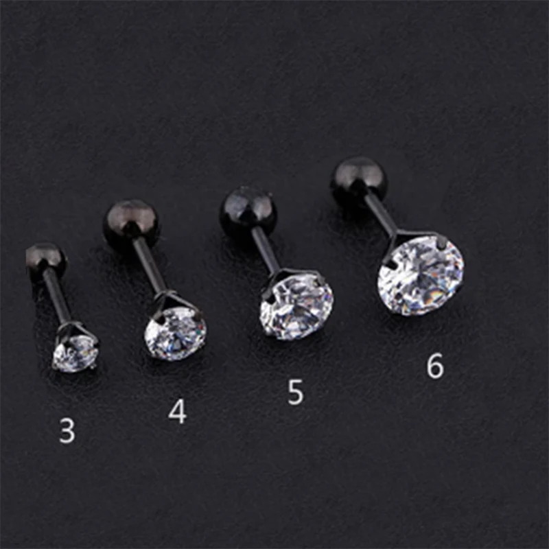 Women's 4 Pairs Elegant Faux Diamond Stud Earrings Set