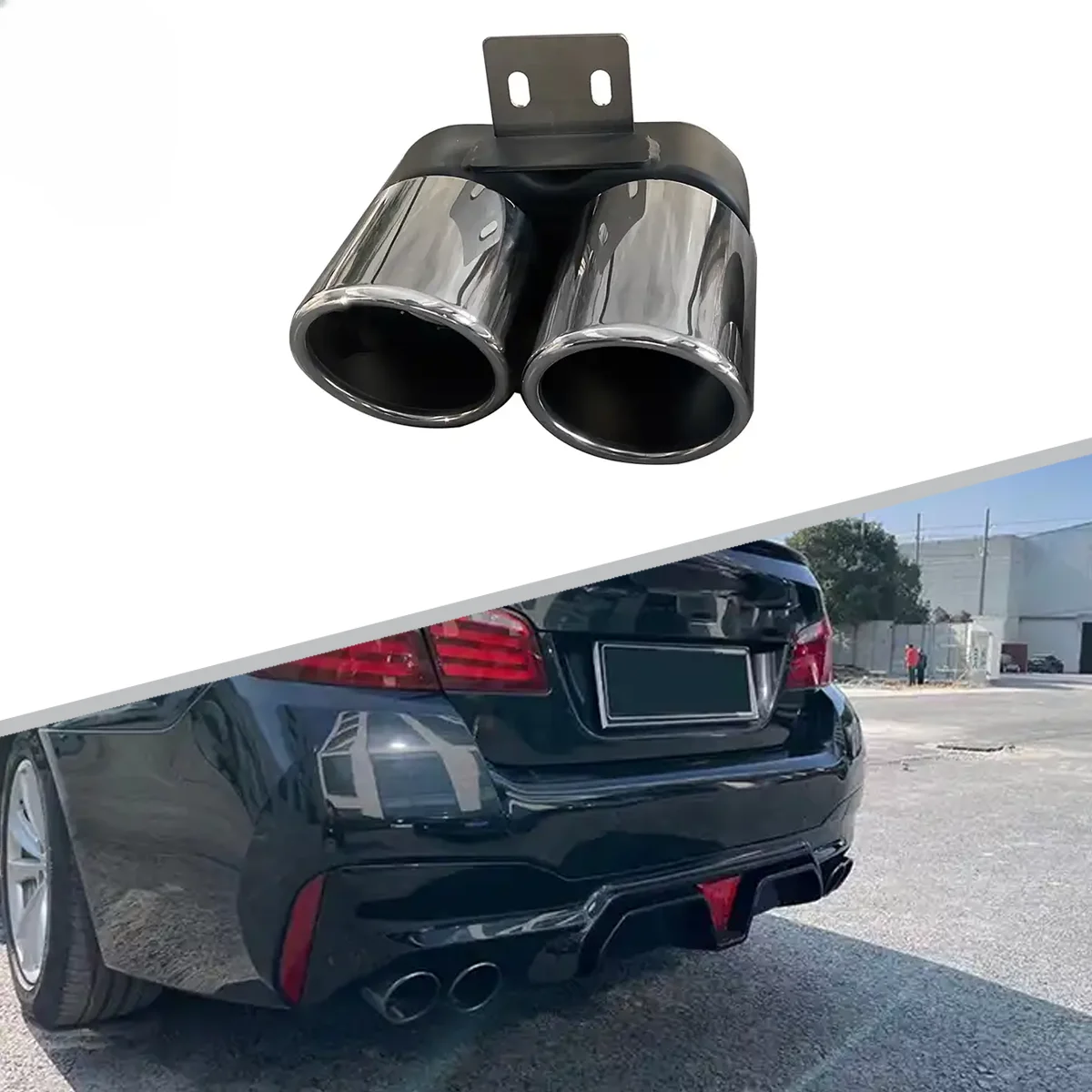 M5 Style Old To New Car Bumper Body Parts Stainless Steel Tail Pipe For F10 F18