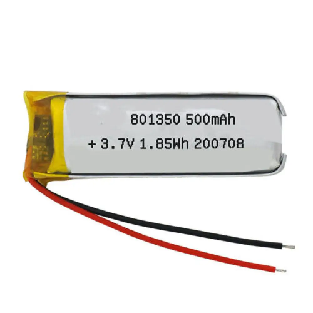 2pcs 3.7V 500mAh 801350 Li-Polymer Li Lipo Battery For MP3 ELECTRIC TOYS TABLET SMART WATCH LAPTOP MP4 CAMERA POWER BANK DVD