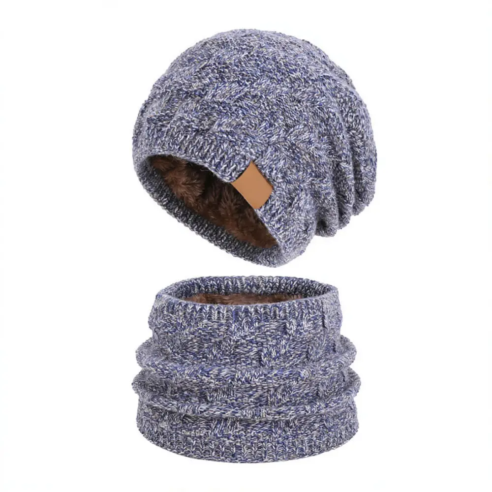 Fashion Winter Knit Beanie Hat Scarf Gloves Set Unisex Warm Thermal Neck Warmer Soft Outdoor Commuter Travel Wear