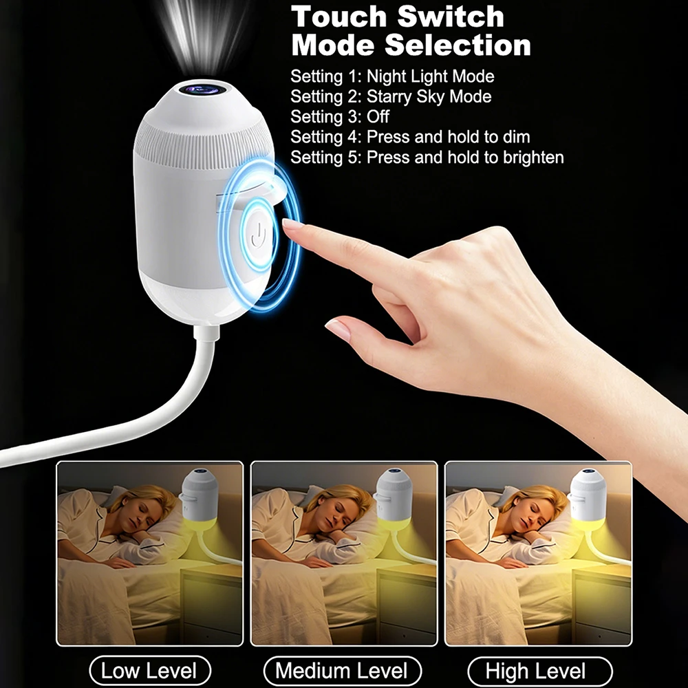 2-in-1 USB Galaxie-Projektor Licht Auto-Innenraum Dach-Ambiente Sternenprojektionslampe Manueller Fokus Atmosphäre Sternenhimmel Nachtlicht