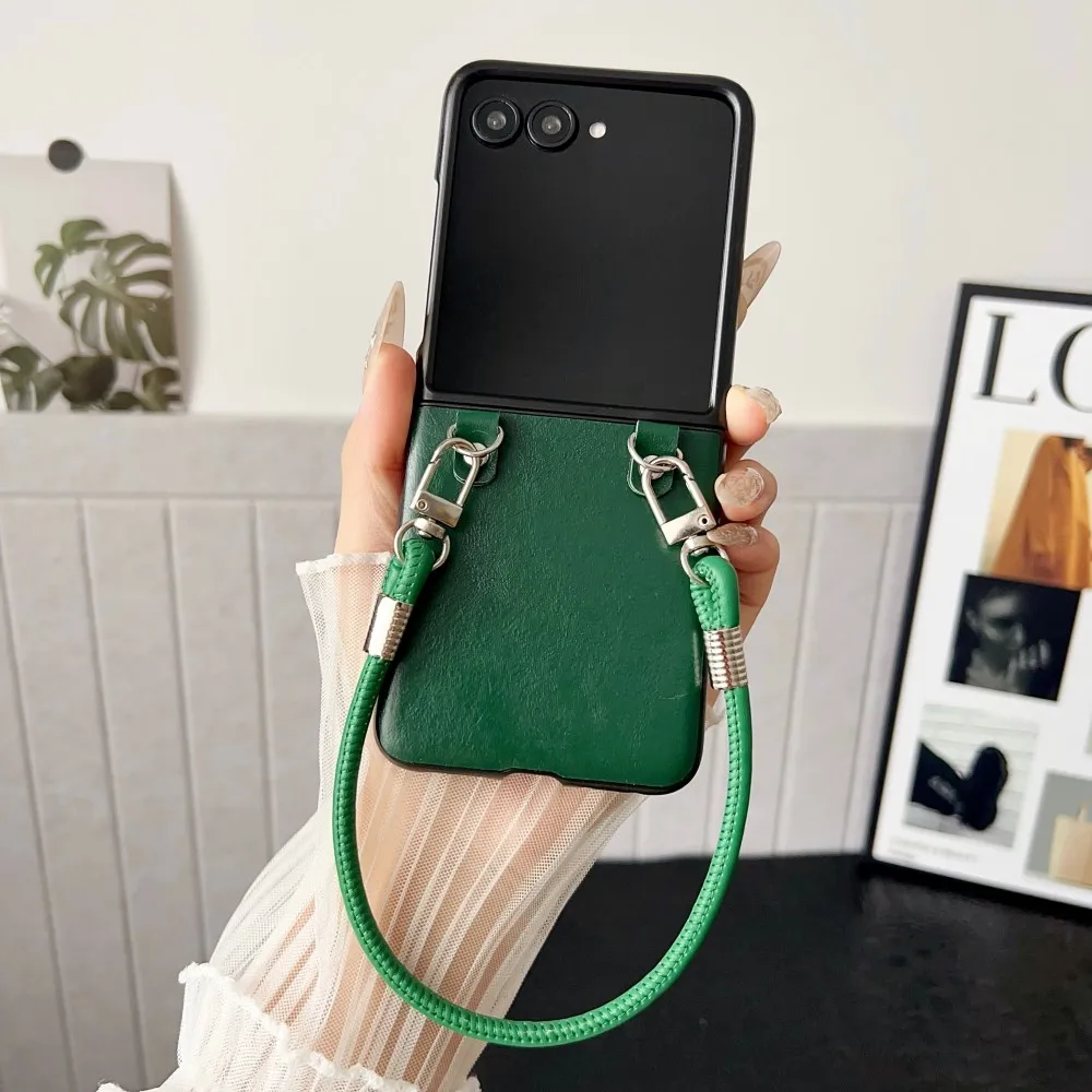 

Чехол для Samsung Galaxy Z Flip 7, роскошный чехол из искусственной кожи со шнурком, защитный чехол для задней панели Samsung Z Flip 7FE 6 5 4, чехол для телефона