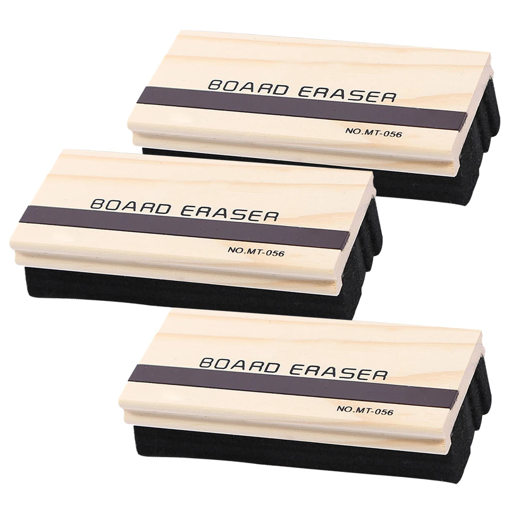 

3 Pcs Blackboard Eraser Magnetic Felt Chalk Cleaner Kids Classroom Office Dry Erase Board Small Size Light Weight Dust Reduction
