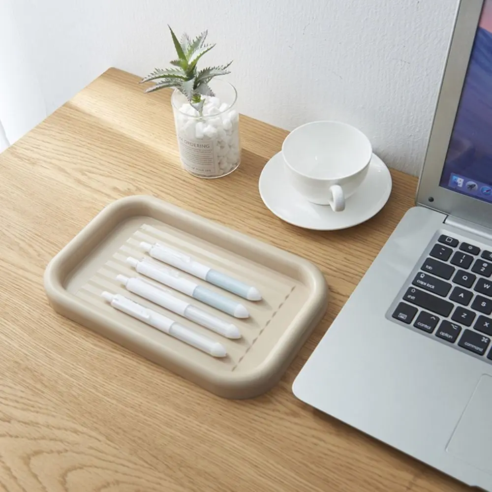 Desktop Storage Desktop Pen Display Tray Pen Holder Rack Large Capacity Pen Pen Pencil Case Tray Stationery Case Plastic