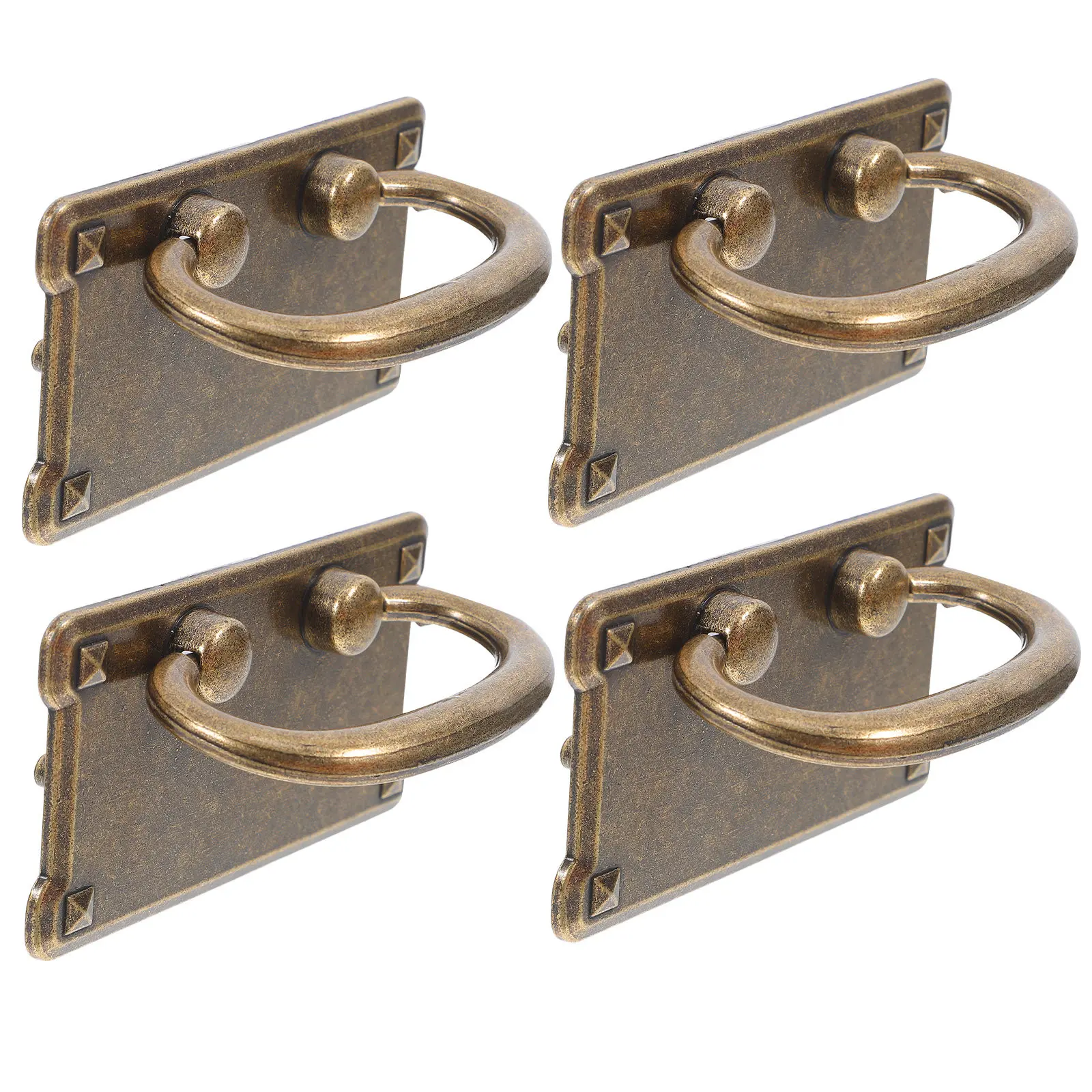 4Pcs Vintage Rustic Cabinet Knobs Metal Drawer Pulls for Kitchen Cabinets Dressers Wardrobe Coffee Color Retro Style