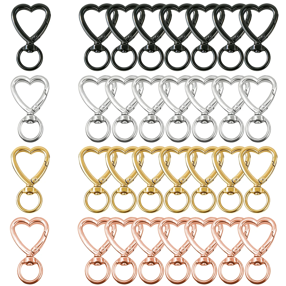 

10/20/40 heart-shaped rotary spring hook zinc alloy lobster keychain lanyard hanging accessories jewelry DIY craft supplies Gift