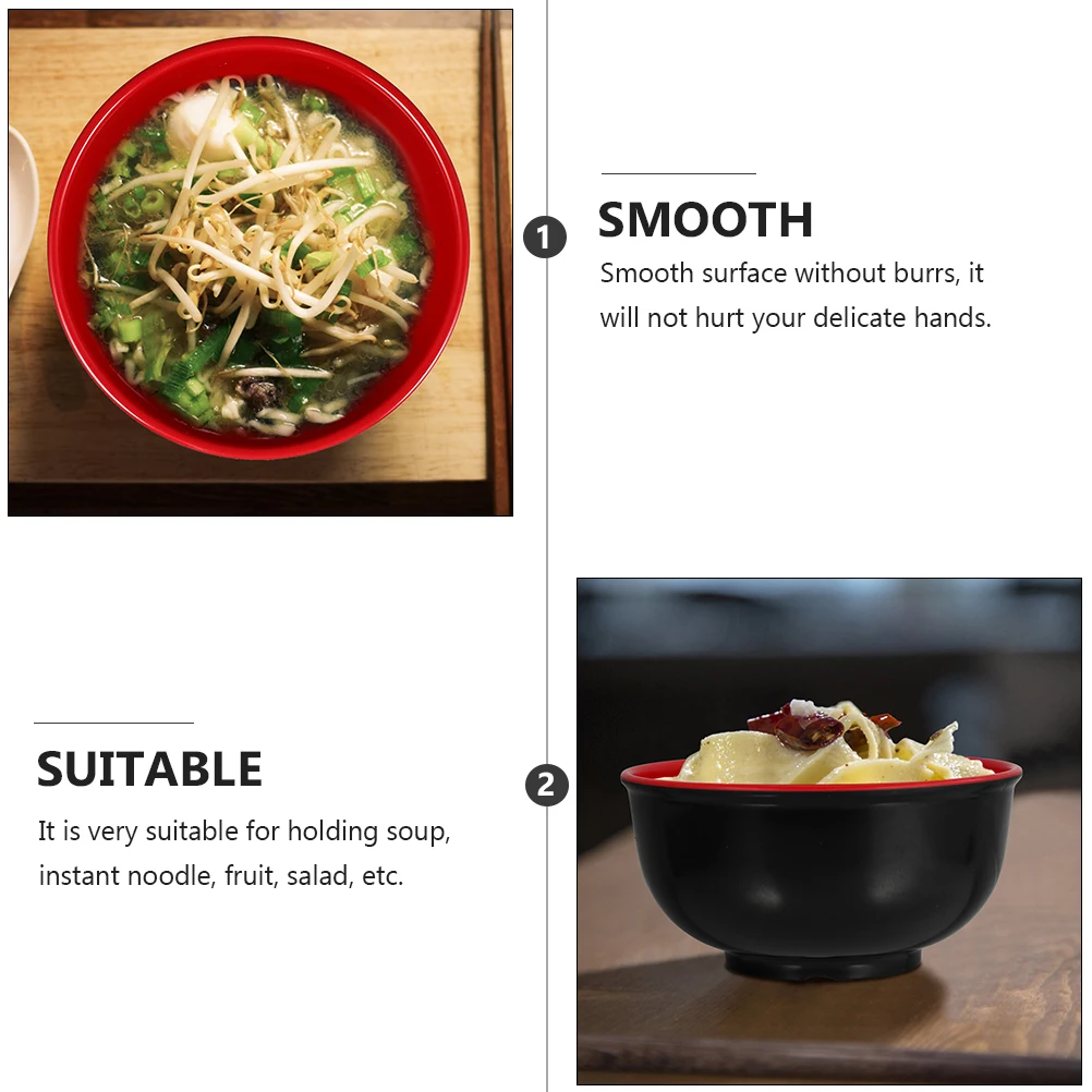

4pcs Ramen Japanese Style Melamine Soup Noodle Bowl Large Capacity Food Serving Bowl For Home Kitchen Restaurant Household