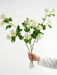 White Rustic Tiny Artificial Flower Snowball Plastic Bridal Handheld Bouquet Floral Arrangements Natural Aesthetic Decor Spring